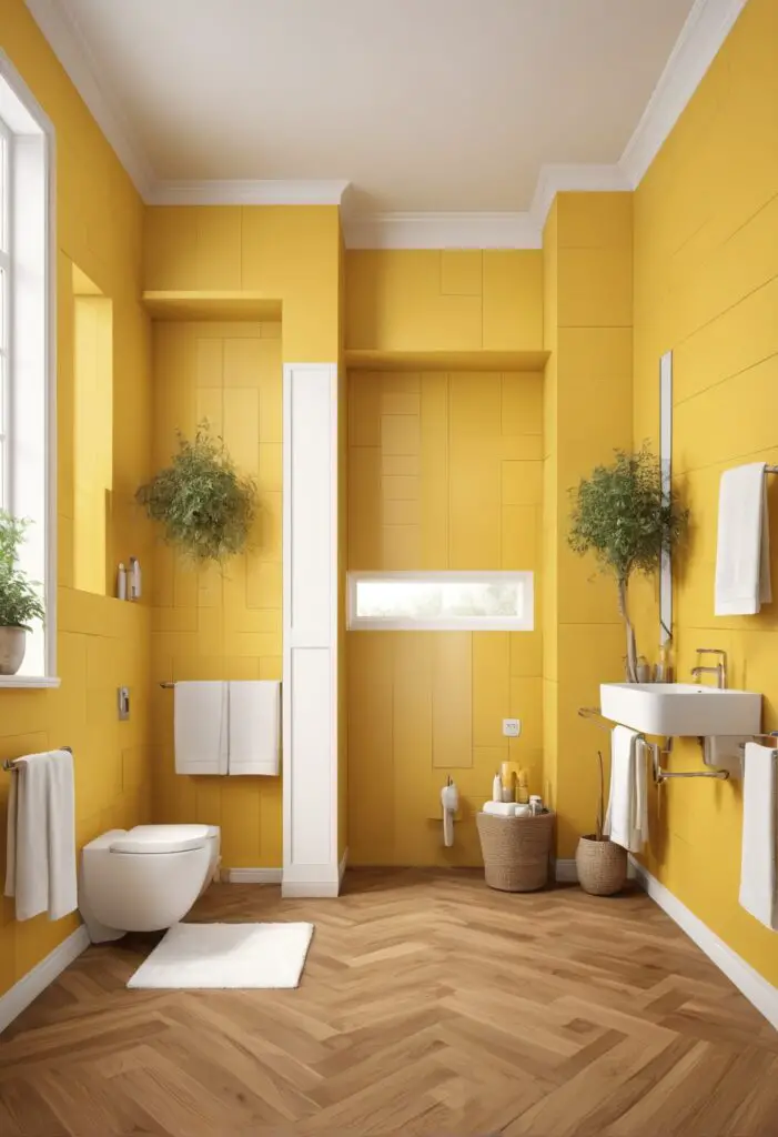 Illuminate Your Morning Routine: Lively Yellow Paint for 2024's Bathrooms