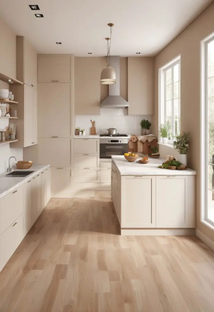 Elegant and Understated: Balanced Beige Paint Color for Your Kitchen in 2024