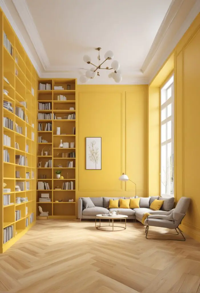 Bring Sunshine Indoors: Lively Yellow Paint for 2024 Library Designs