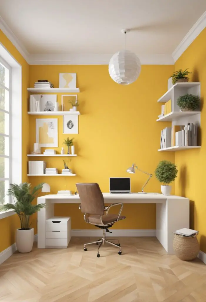 Brighten Up Your Workday: Lively Yellow Paint for 2024 Offices