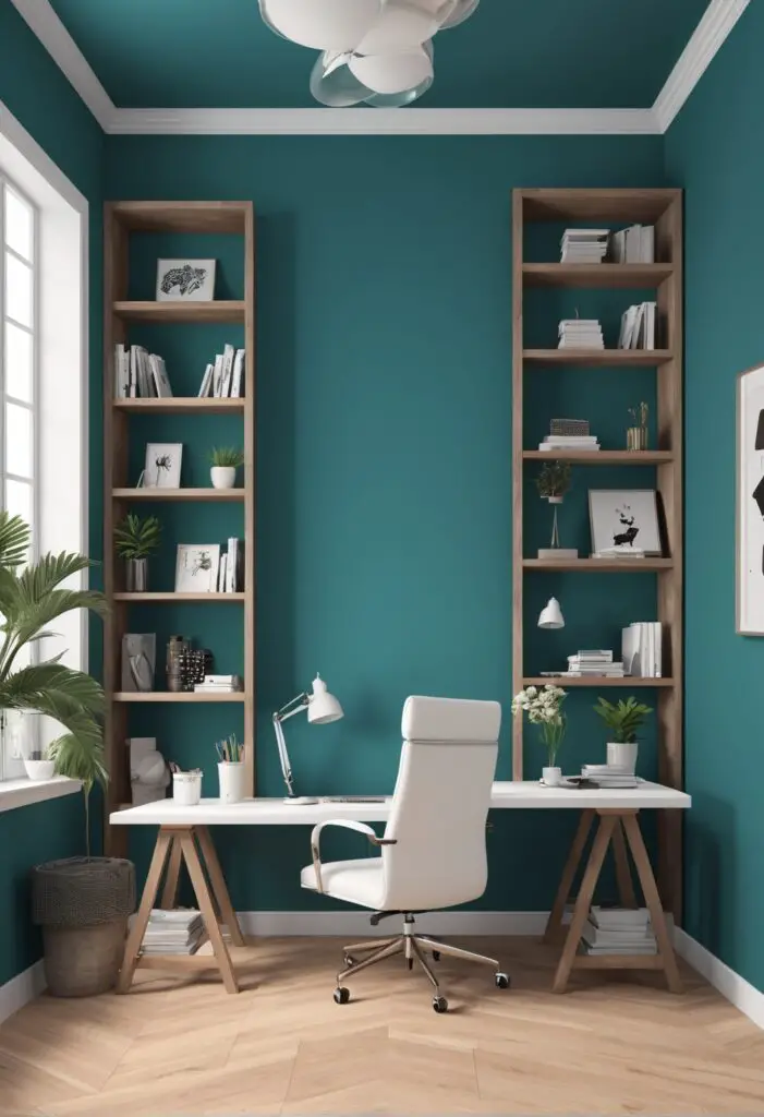 Modernize Your Office: Tantalizing Teal Paint Brings a Fresh Look for 2024