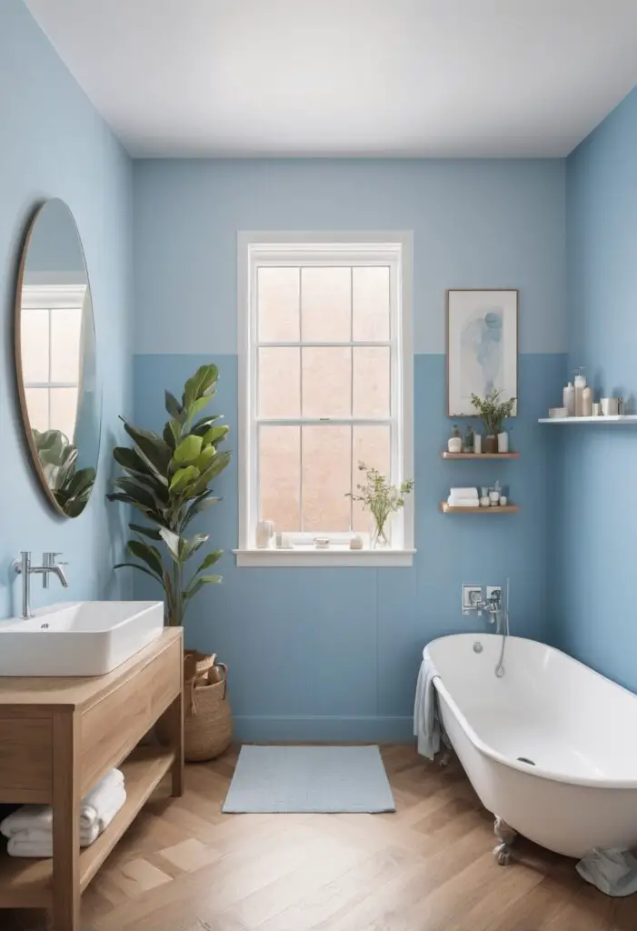 Transform Your Bathroom: Blissful Blue Paint Sets the Tone for 2024