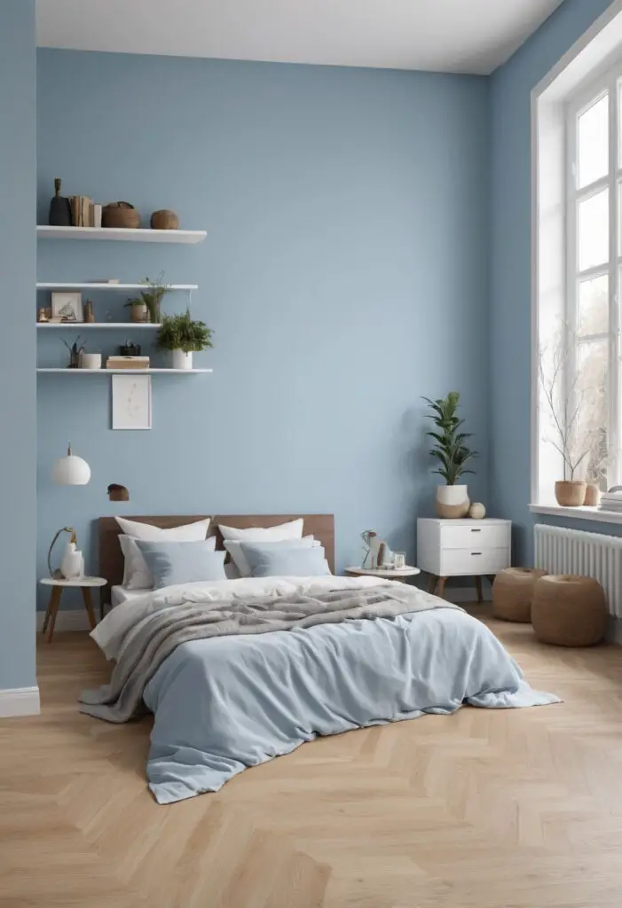 Elevate Your Bedroom Décor with 2024’s Blissful Blue Paint