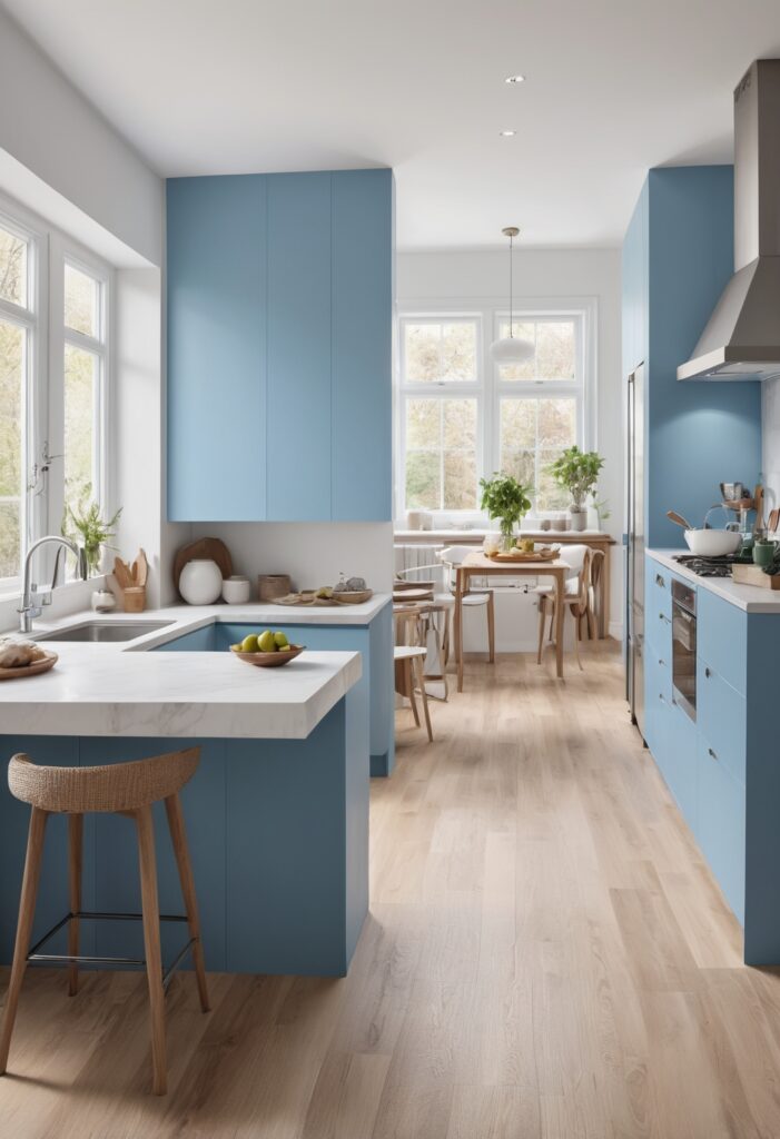 Create a Serene Cooking Space with Blissful Blue Paint in 2024