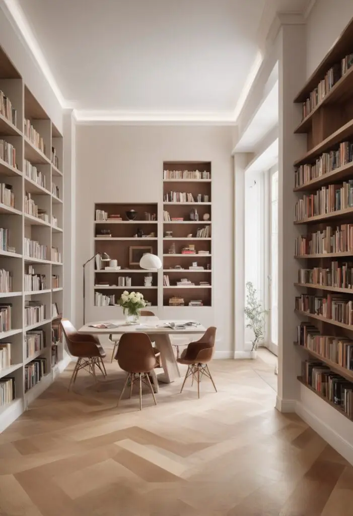 Elevate Your Library's Ambiance with Nacre Paint: 2024's Chic Choice