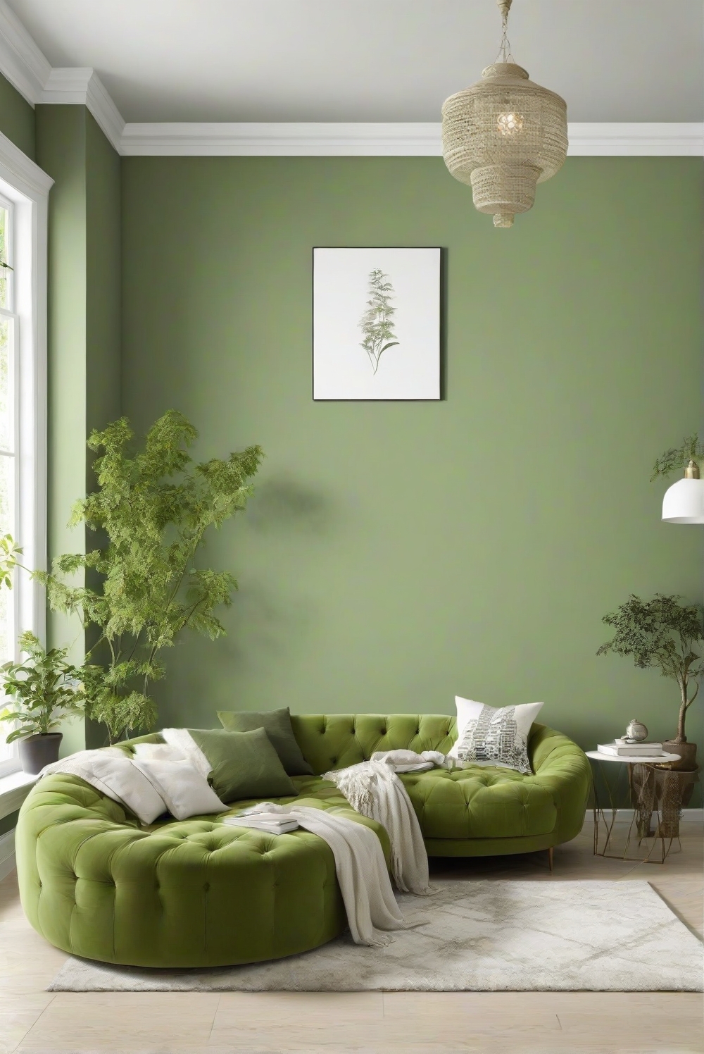 Is MOSSY GREEN (S-H-400) wall paint good for living room with a white ...
