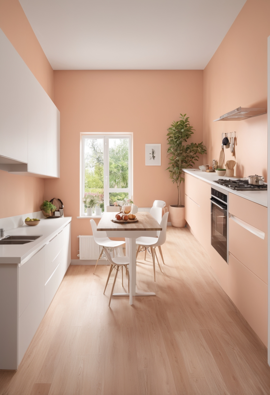 Fresh and Fabulous: Modern Kitchens with 2024's Certain Peach Paint