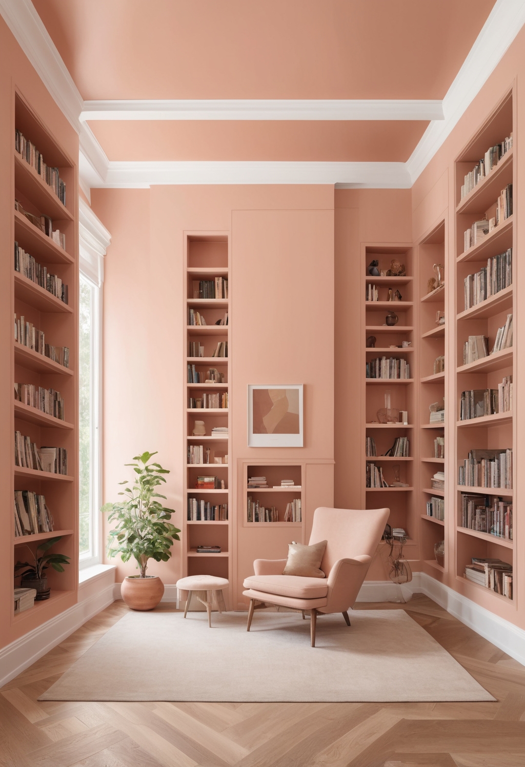 Modern Library Magic: Embrace Certain Peach Paint in 2024