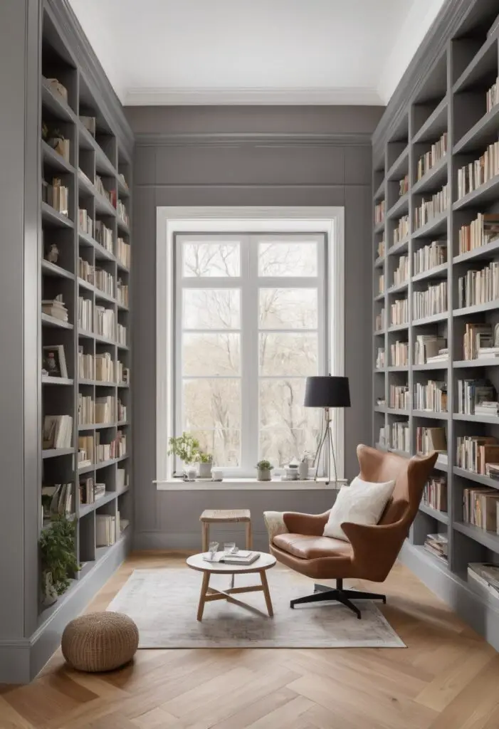 Contemporary Chic: Transform Your Library with 2024's Ellie Gray Paint