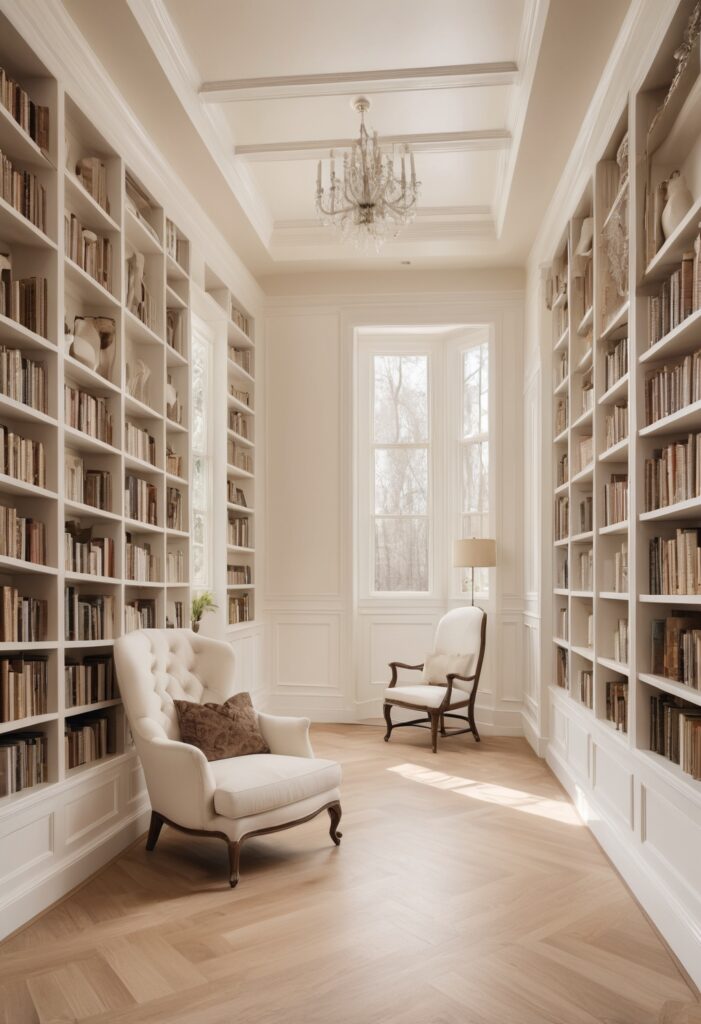 Luxurious Libraries: Intricate Ivory Paint in 2024