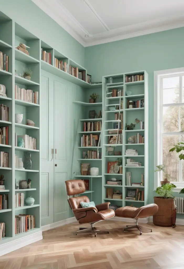 Create a Timeless Library with 2024's Retro Mint Paint
