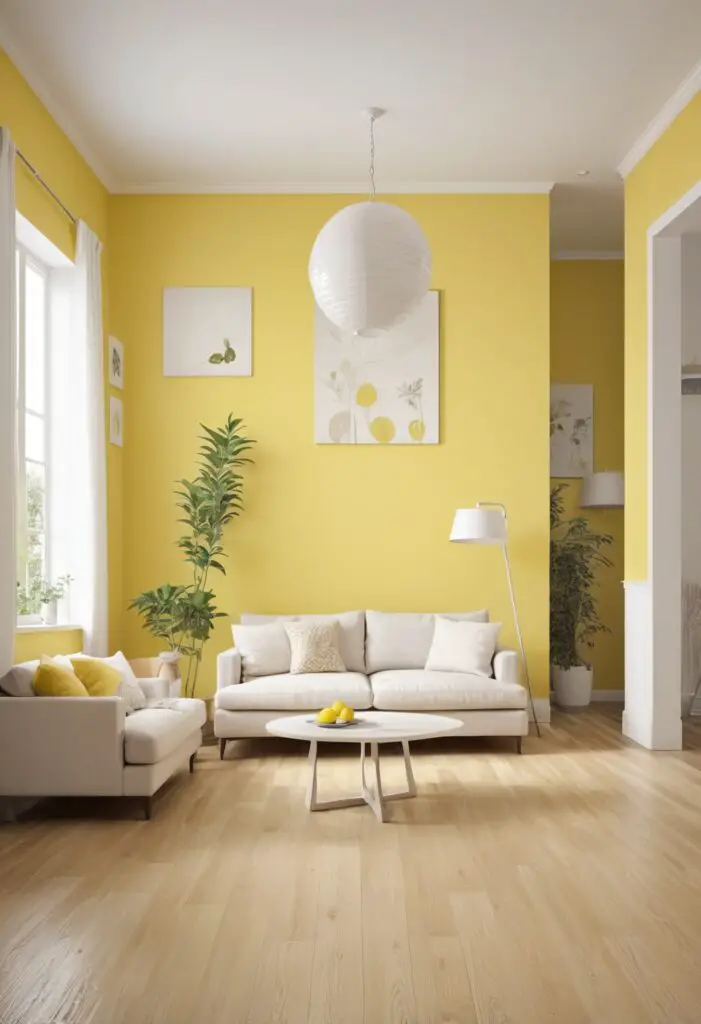 Brighten Your Space: Modern Rooms in 2024's Lemon Twist Paint