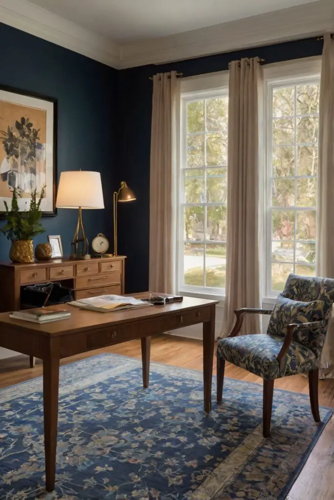 window treatments, home decor, home office design, home office color palette
