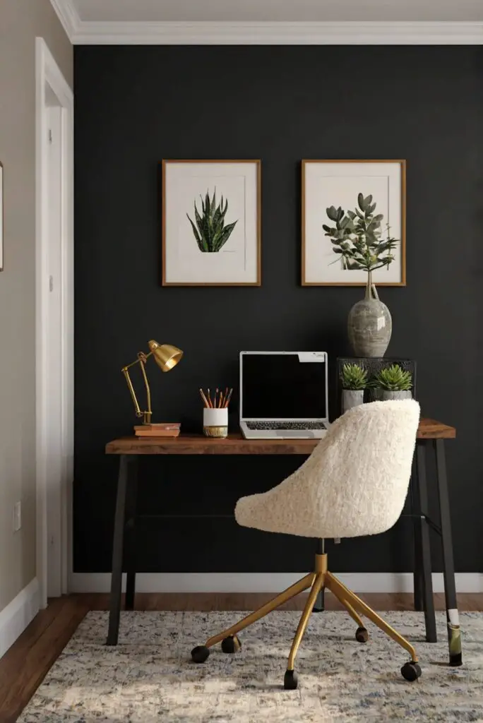 home office decor, office interior design, office space planning, home office paint colors