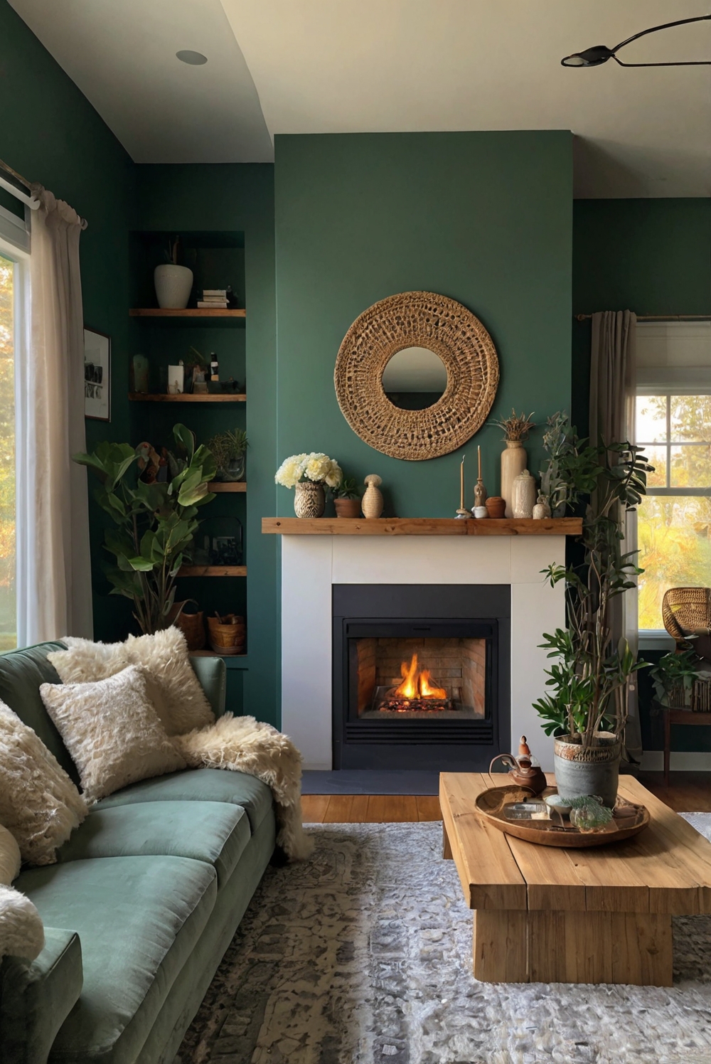 How to Design a Coastal Boho Living Room with a Cozy Fireplace? - West ...