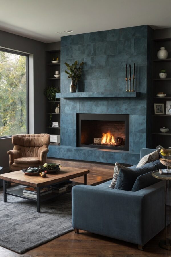 How to Design a Contemporary Living Room with a Double-Sided Fireplace ...