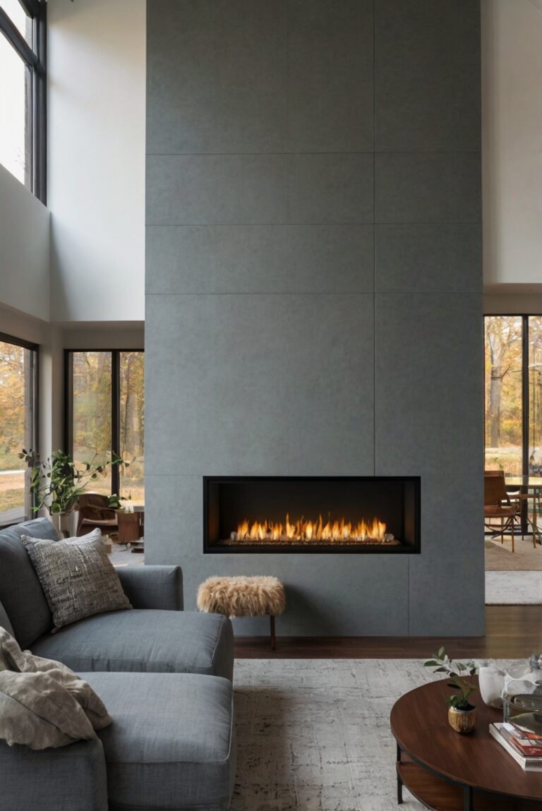 Image showcasing How to Design a Minimalist Living Room with a Sleek Fireplace? - West ...