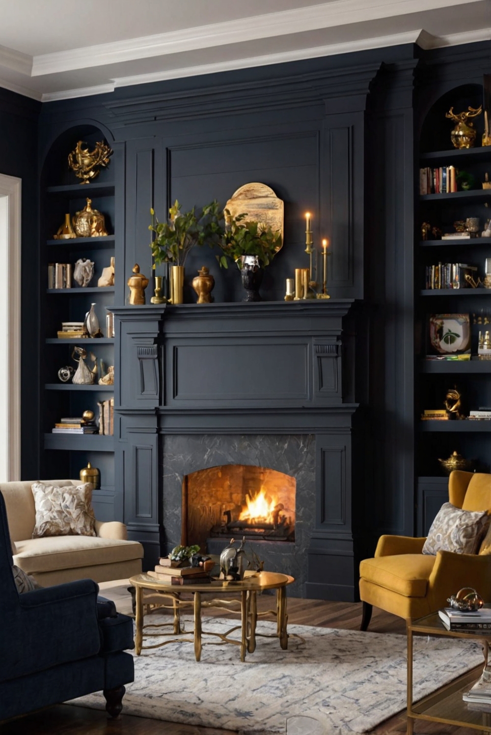 How to Design a Traditional Living Room with a Statement Fireplace ...