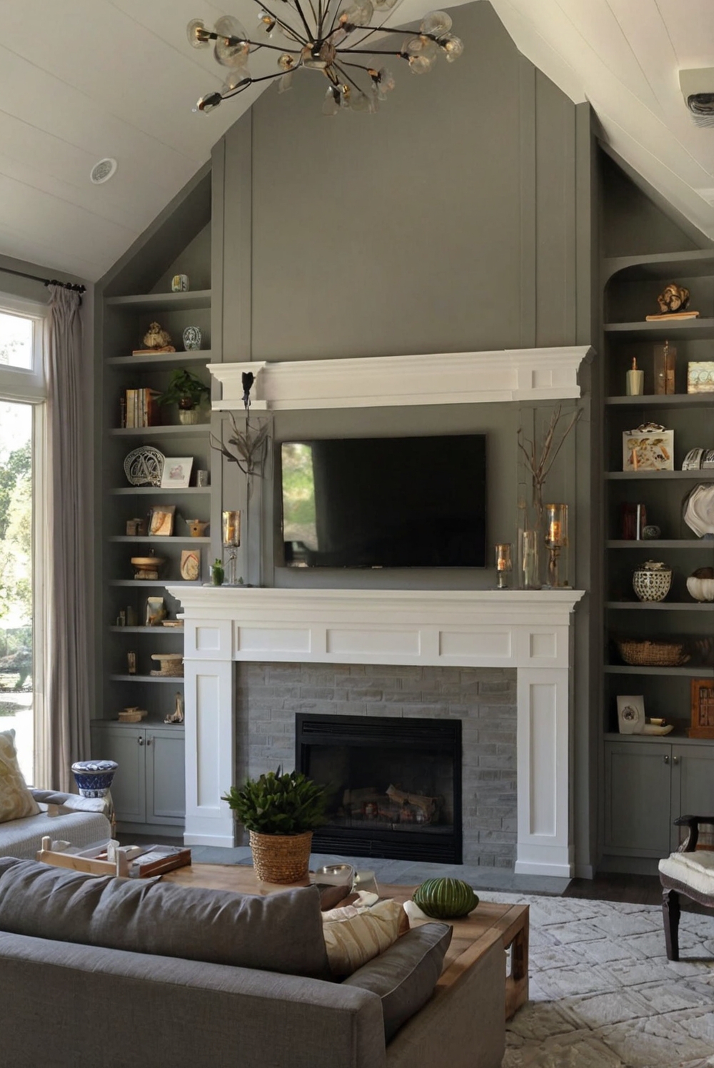 How to Incorporate Shelving or Built-ins around a Living Room Fireplace ...