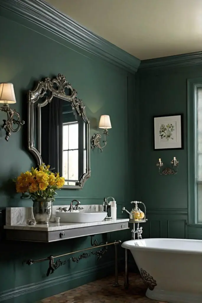 Pewter Green paint, wall paint color, bathroom painting, interior wall paint