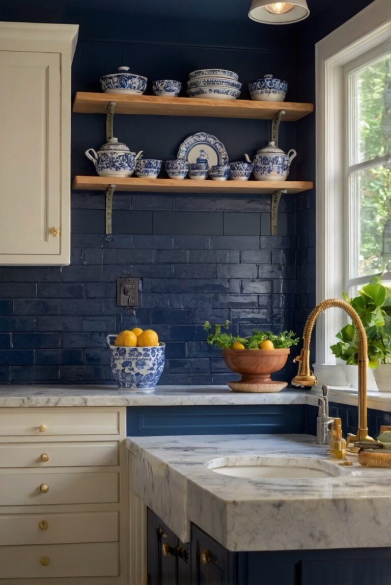 What’s your favorite way to use navy in the kitchen? - West Pear Interiors