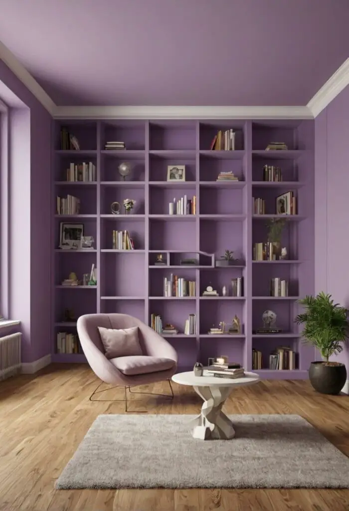 Elevate Your Reading Space with 2024's Rhapsody Lilac Paint