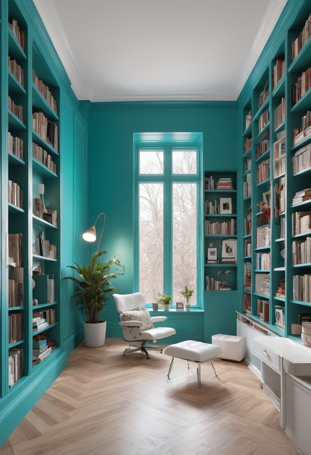 Elevate Your Modern Library with 2024's Nifty Turquoise Paint