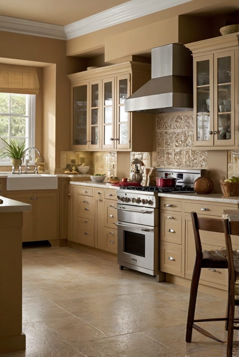 What color cozy harmonizes with SW Accessible Beige kitchen cabinets ...