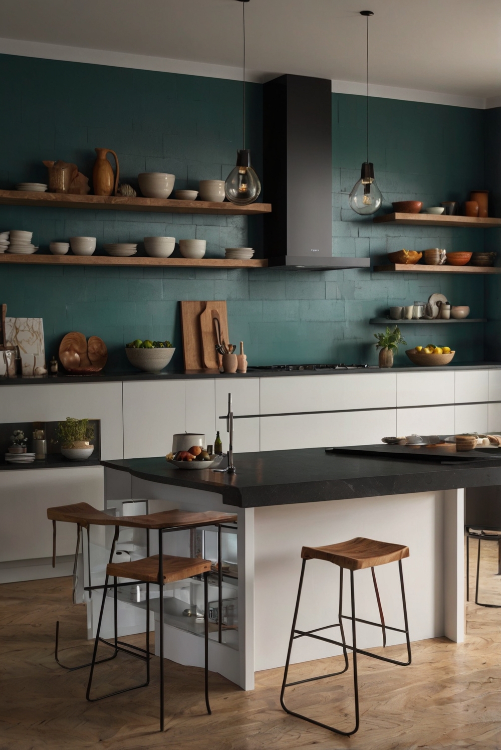 minimalist kitchen design, modern kitchen decor, colorful kitchen accents, minimalist kitchen ideas