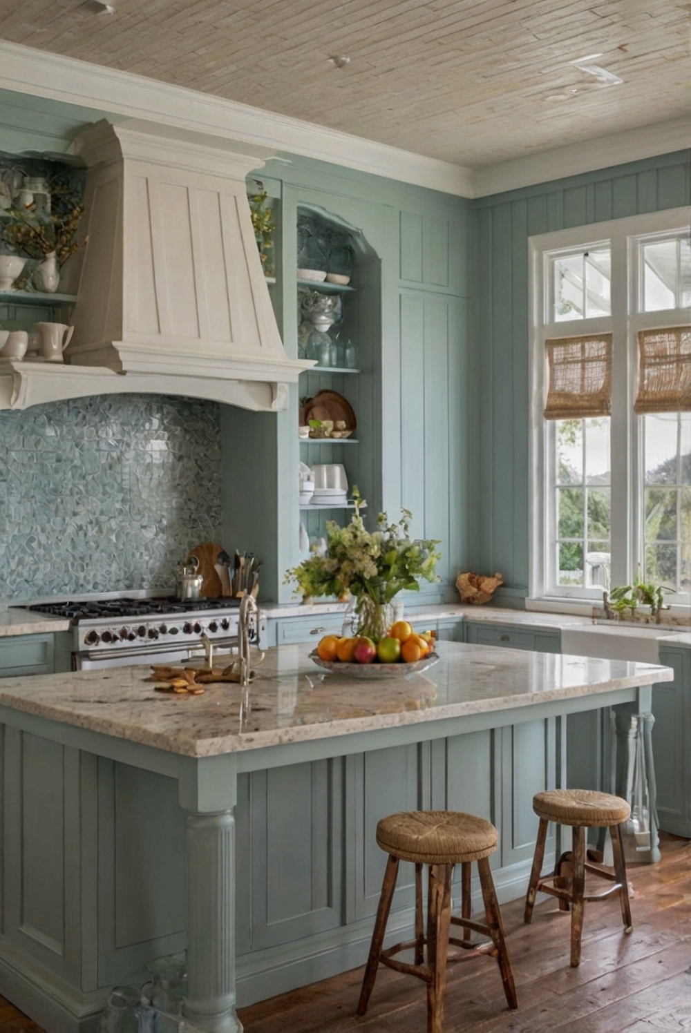 What Are Some Popular Kitchen Color Schemes For Coastal-inspired Homes 