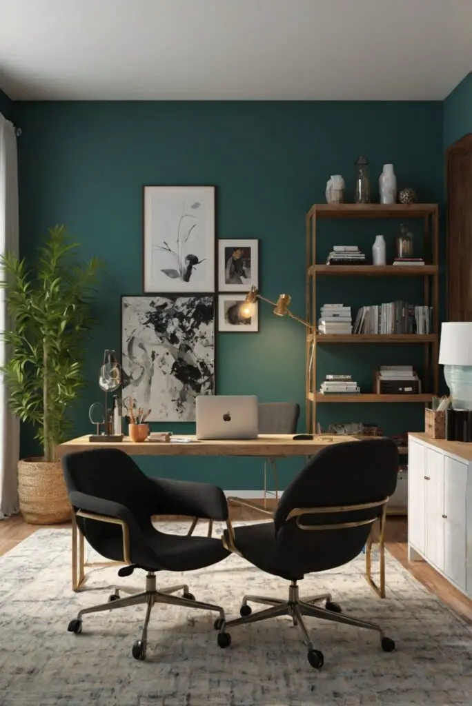 paint color consultation, interior color scheme, home office color ideas, wall paint transition