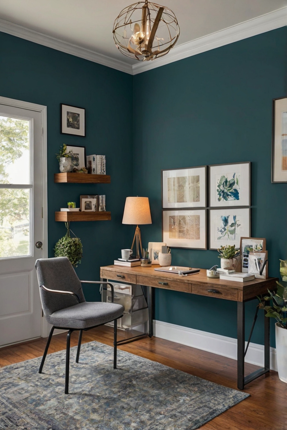 paint color consultation, interior color scheme, home office color ideas, wall paint transition