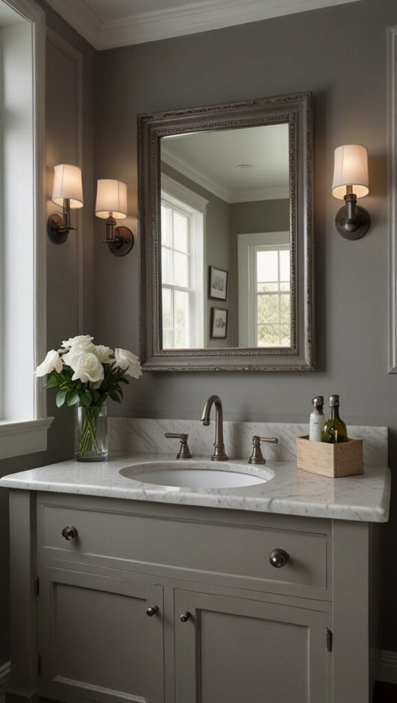 painting with Anew Gray,new Bathroom design, modern Bathroom , modern Bathroom designs, modern Bathroom frame,modern Bathroom remodel, moody Bathroom  decor,