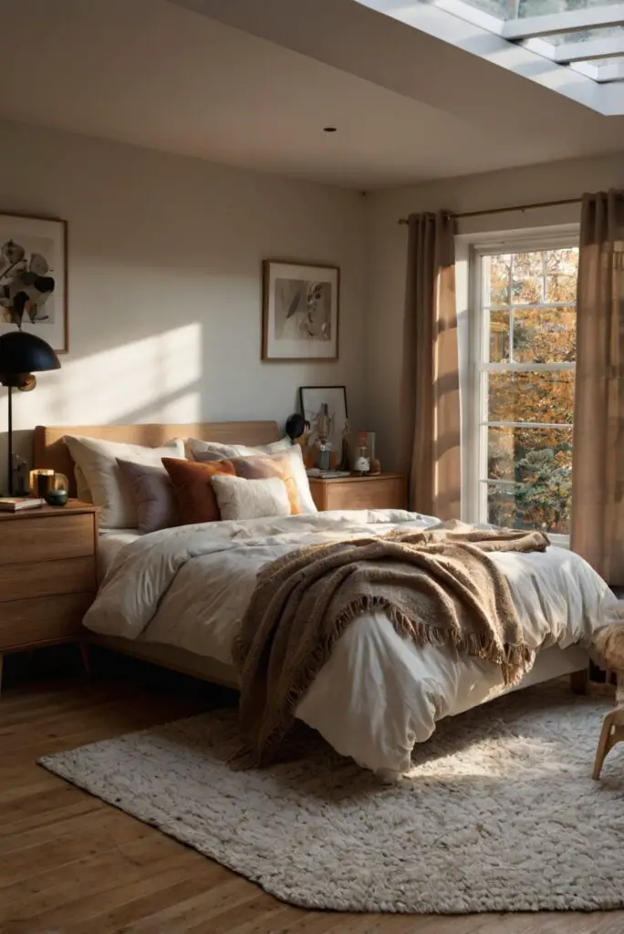 Upgrade your bedroom, Fall aesthetic tips, Bedroom decor ideas, Home interior design, Cozy bedroom ambiance