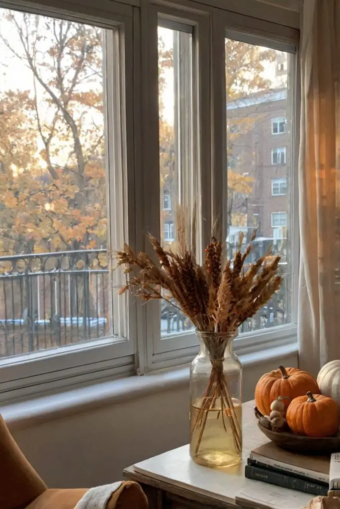 Fall apartment decor, Autumn home accessories, Seasonal interior design, Cozy apartment furnishings, Decorating for the fall