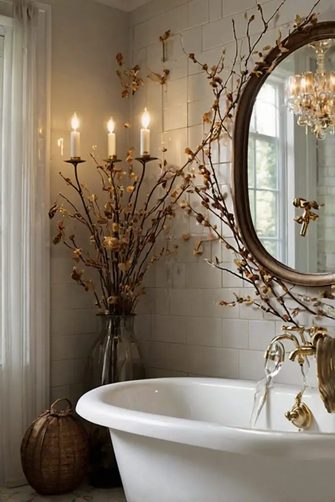 bathroom decor ideas, fall bathroom decor, autumn bathroom decor, bathroom renovation, bathroom design