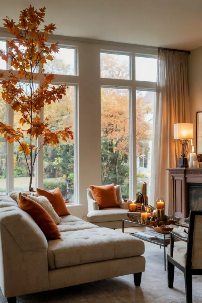 Fall decor, Living room decor, Seasonal makeover, Home accessories, Autumn style