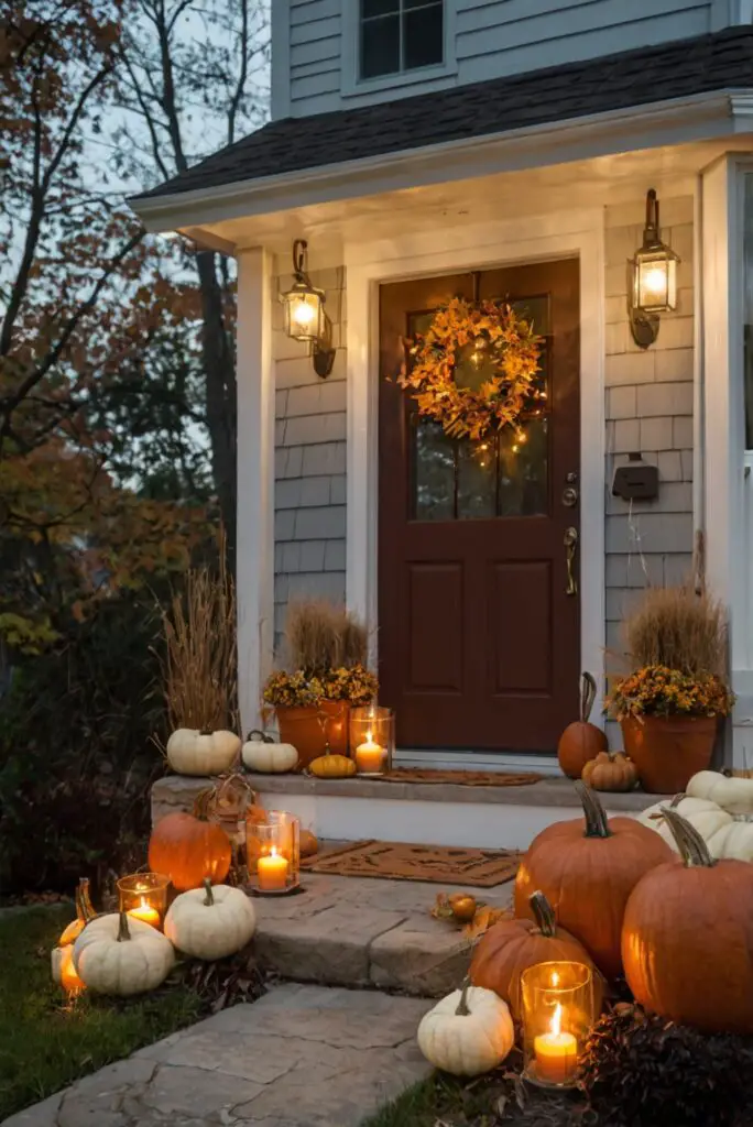 Fall porch decor, Front porch fall decor, Outdoor fall decor, Autumn porch decorations, Harvest porch decorations