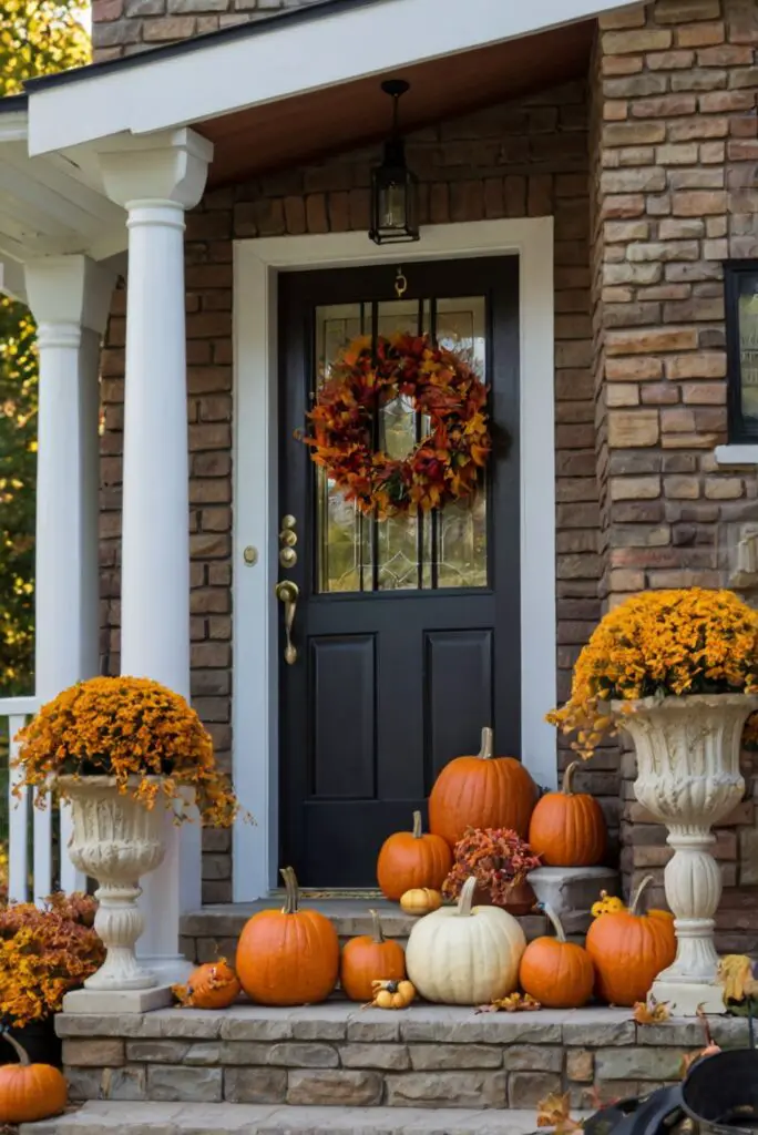 fall porch decor, outdoor fall decorations, autumn porch ideas, fall front porch design, seasonal porch decor