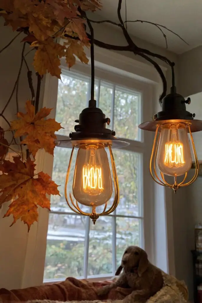 Cozy fall decor ideas, Autumn room decoration, Warm home accents, Seasonal interior design, Fall-themed home decor