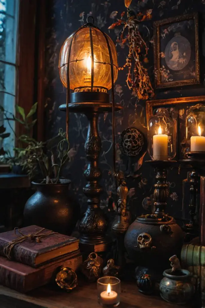 witchy decor, mystical room, magical bedroom, enchanted home, occult interior