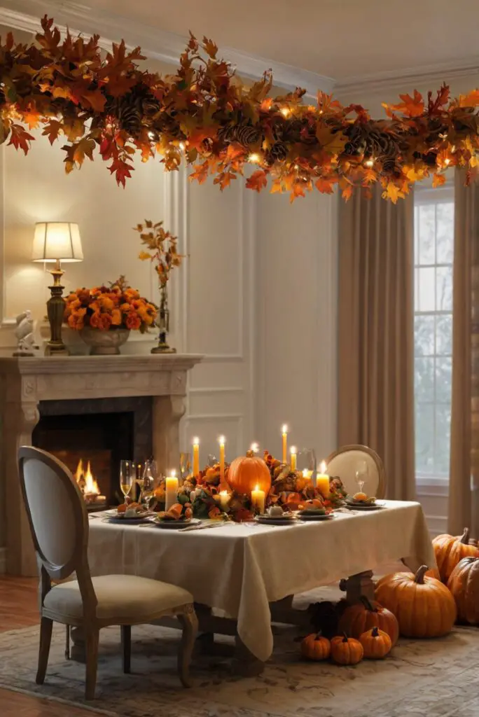 Stylish Thanksgiving decorations, Elegant holiday home decor, Thanksgiving table settings, Modern Thanksgiving centerpiece, Chic Thanksgiving interior design