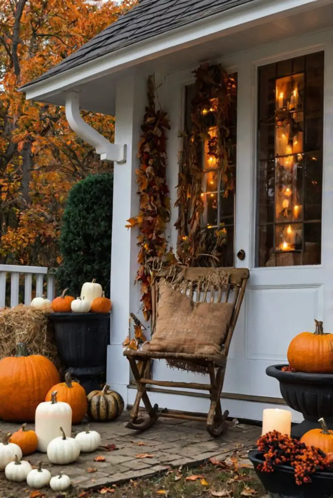 Fall porch decor ideas, Front porch autumn decorations, Outdoor fall decorations, Autumn porch decor, Fall porch decorating ideas