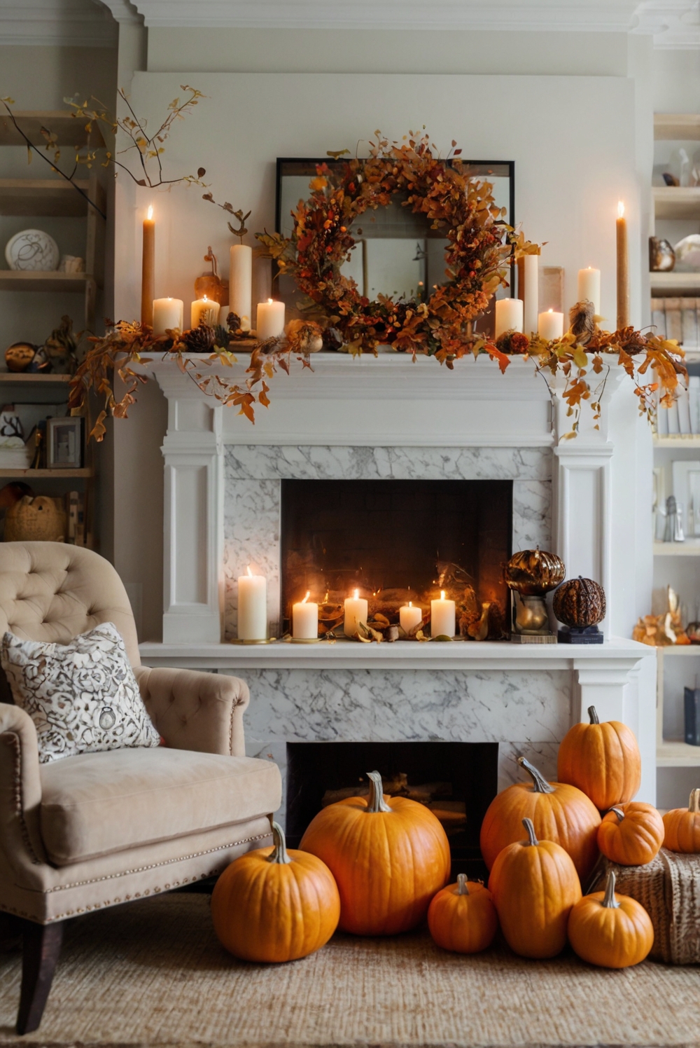 Stunning Fall Mantel Decorating Ideas for a Cozy Home - West Pear Interiors