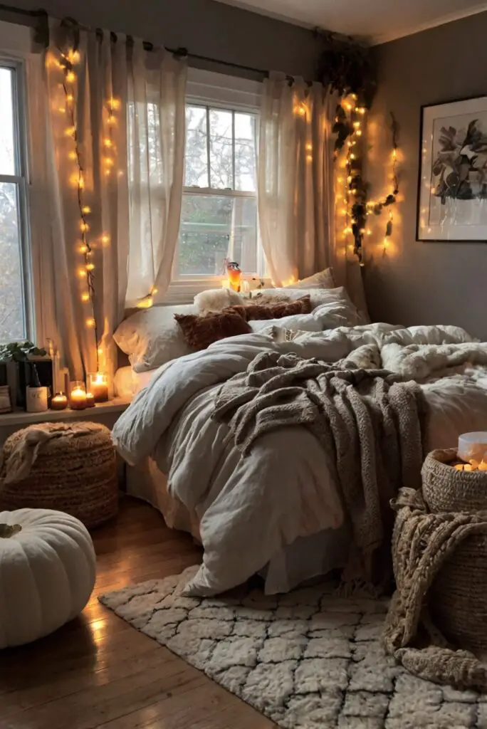 Upgrade your bedroom, Cozy fall decor, Bedroom decor ideas, Fall bedroom makeover, Bedroom design tips