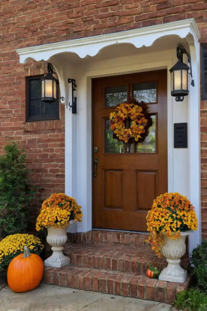 Fall porch decor, Outdoor fall decorations, Autumn front porch, Fall porch ideas, Cozy fall entryway