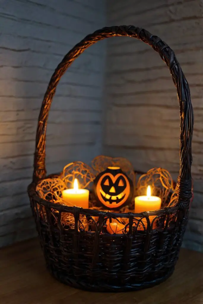 Halloween basket ideas, Halloween gift basket, Spooky gift basket, Halloween treat basket, DIY Halloween basket