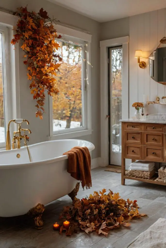 fall bathroom decor, bathroom renovation, bathroom renovation ideas, luxury bathroom accessories, elegant bathroom design