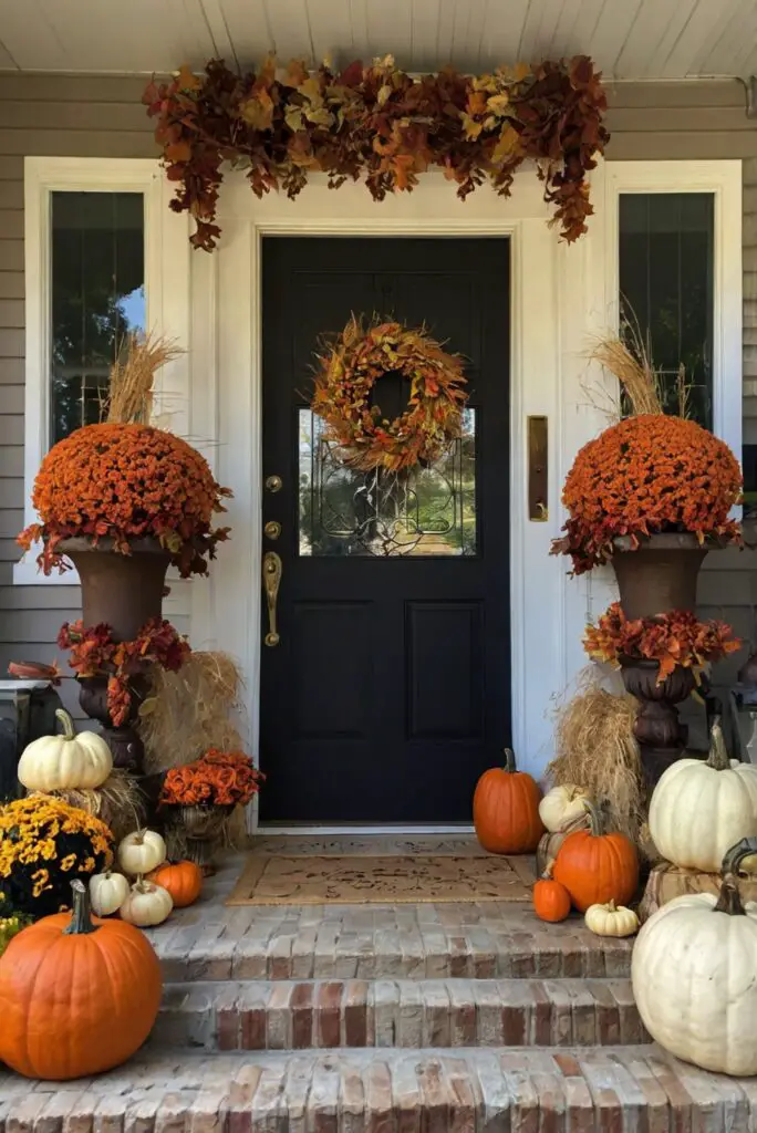 Fall Porch Decor, Outdoor Fall Decor, Autumn Porch Ideas, Seasonal Outdoor Decor, Fall Front Door Decor