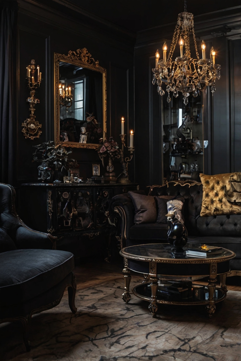 Dark Elegant Living Room
